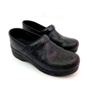 Dansko Professional Womens Sz EU 39 US 8.5-9 Black Tooled Slip On Work Clog Shoe